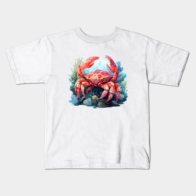 Red Crab Kids T-Shirt by zooleisurelife